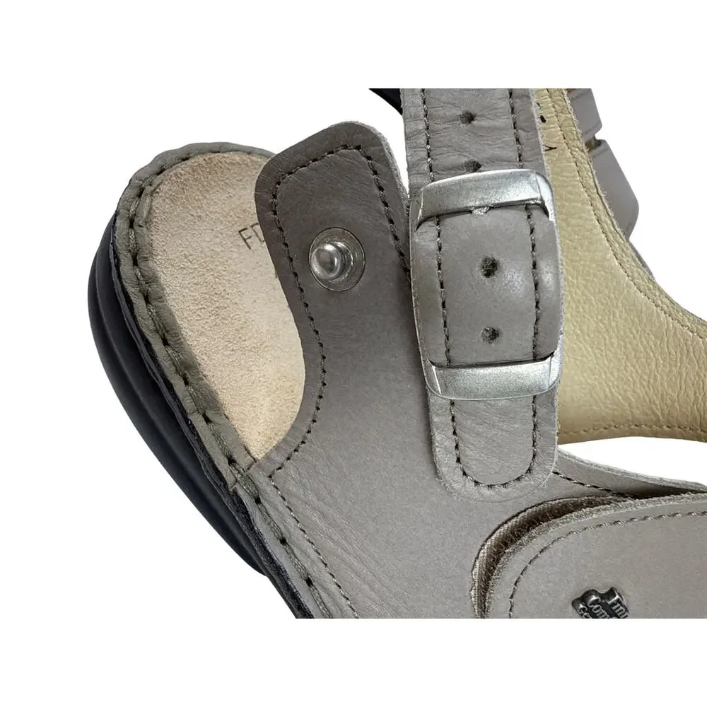 Finn Comfort Gomera Sandals Womens 10 Taupe Leather Adjustable Cushioned Support